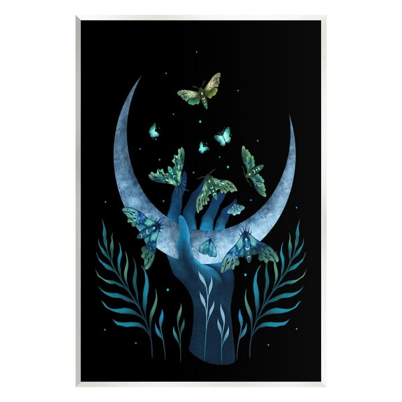 Stupell Industries Holding Moon with Moths Animals & Insects Painting Unframed Art Print Wall Art, 10 x 15
