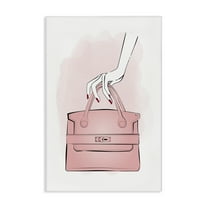 Stupell Industries Holding Pink Purse Beauty & Fashion Painting Gallery Wrapped Canvas Art Print Wall Art, 16 x 24