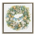 thumbnail image 1 of Stupell Industries Holiday Beach Seashell Wreath Holiday Painting Brown Floater Framed Canvas Art Print Wall Art, 18 x 18, 1 of 9