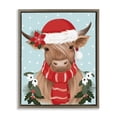 thumbnail image 1 of Stupell Industries Holiday Cattle with Holly Berries Animals Painting Brown Floater Framed Canvas Art Print Wall Art, 17 x 21, 1 of 9