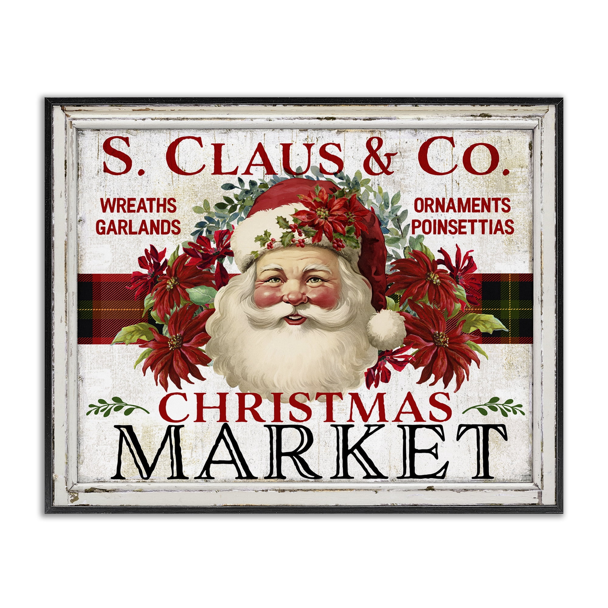 Stupell Industries Holiday Christmas Market Holiday Painting Black Framed Art Prints Wall Art, 30 x 24