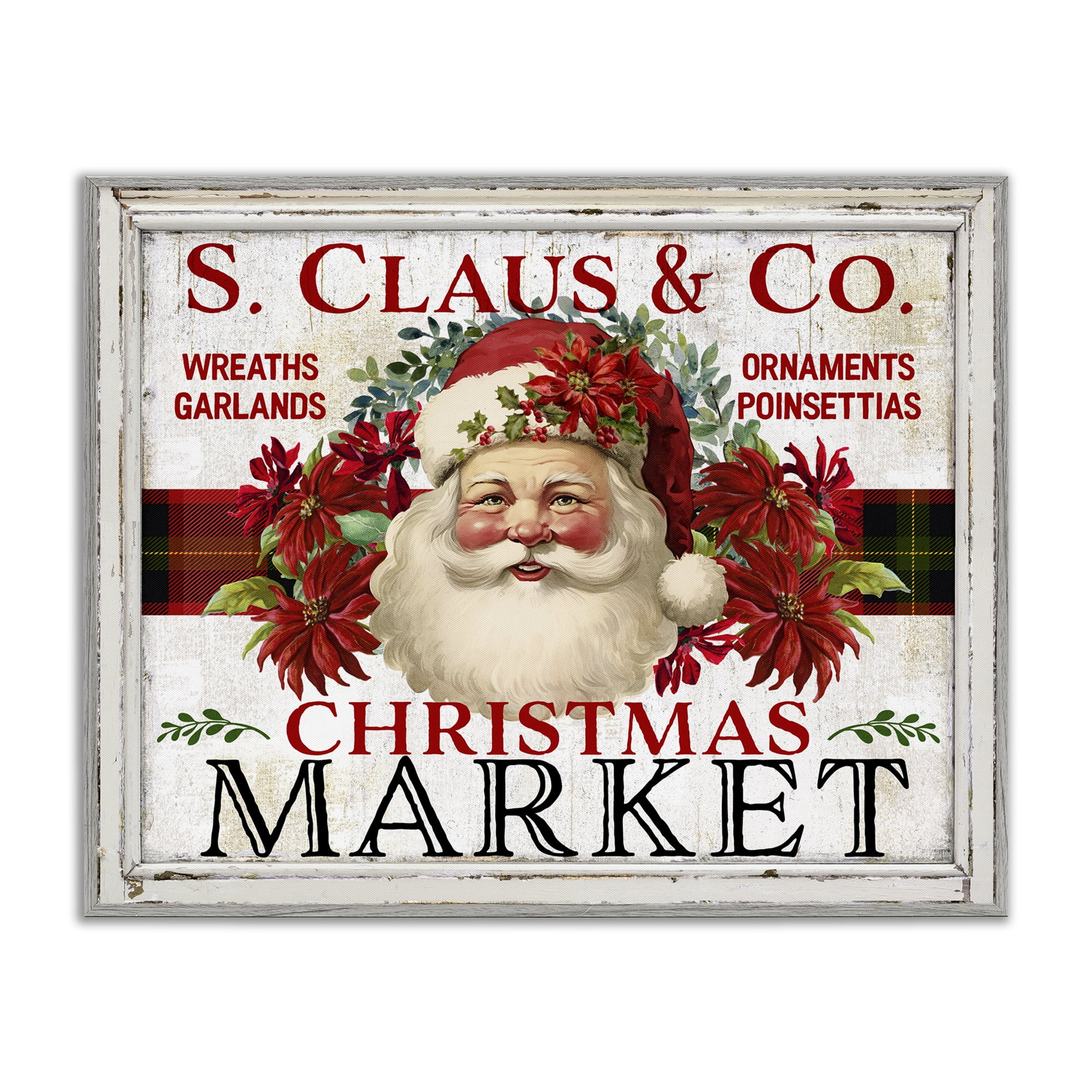 Stupell Industries Holiday Christmas Market Holiday Painting Gray Framed Art Prints Wall Art, 14 x 11