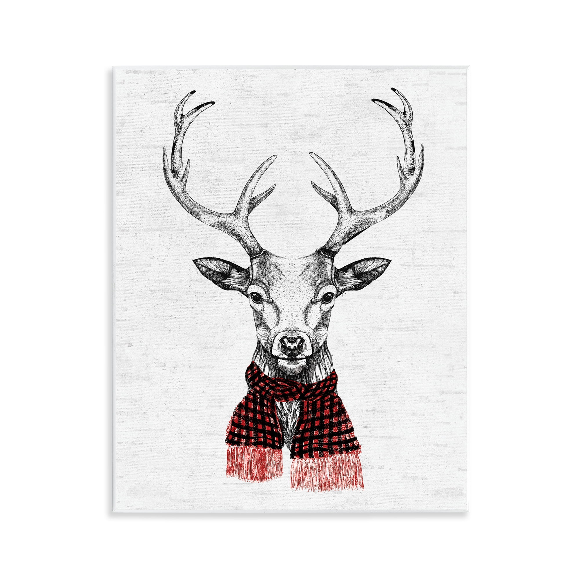 Stupell Industries Holiday Deer with Scarf Animals & Insects Painting Unframed Art Print Wall Art, 11 x 14