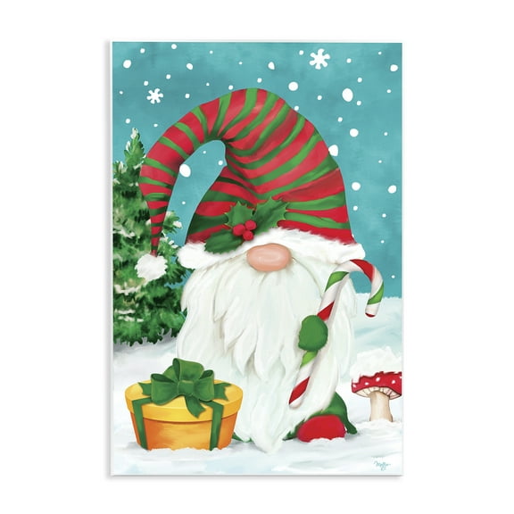 Stupell Industries Holiday Elf & Gifts Holiday Painting Unframed Art Print Wall Art, 10 x 15