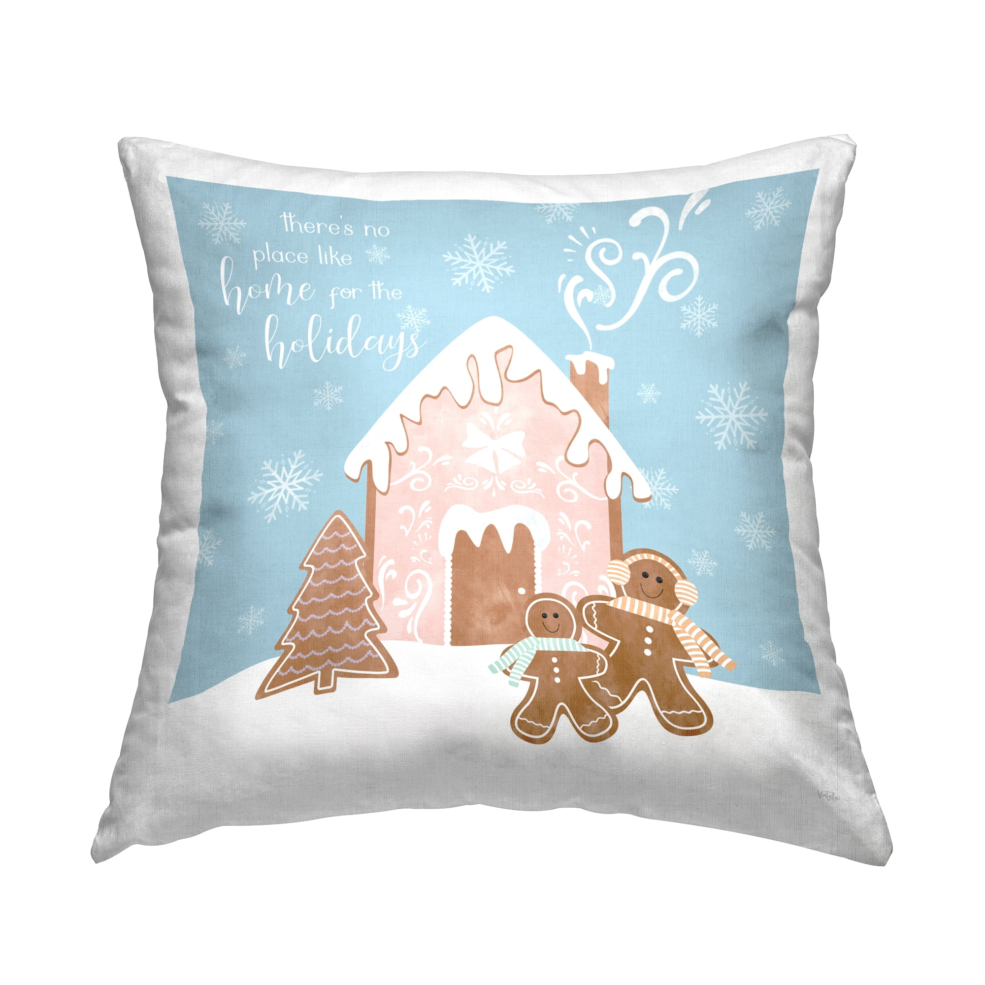 Stupell Industries Holiday Gingerbread Family Decorative Printed Throw Pillow, 18 x 18