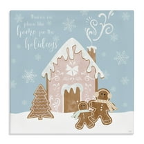 Stupell Industries Holiday Gingerbread Family Holiday Painting Gallery Wrapped Canvas Art Prints Wall Art, 17 x 17