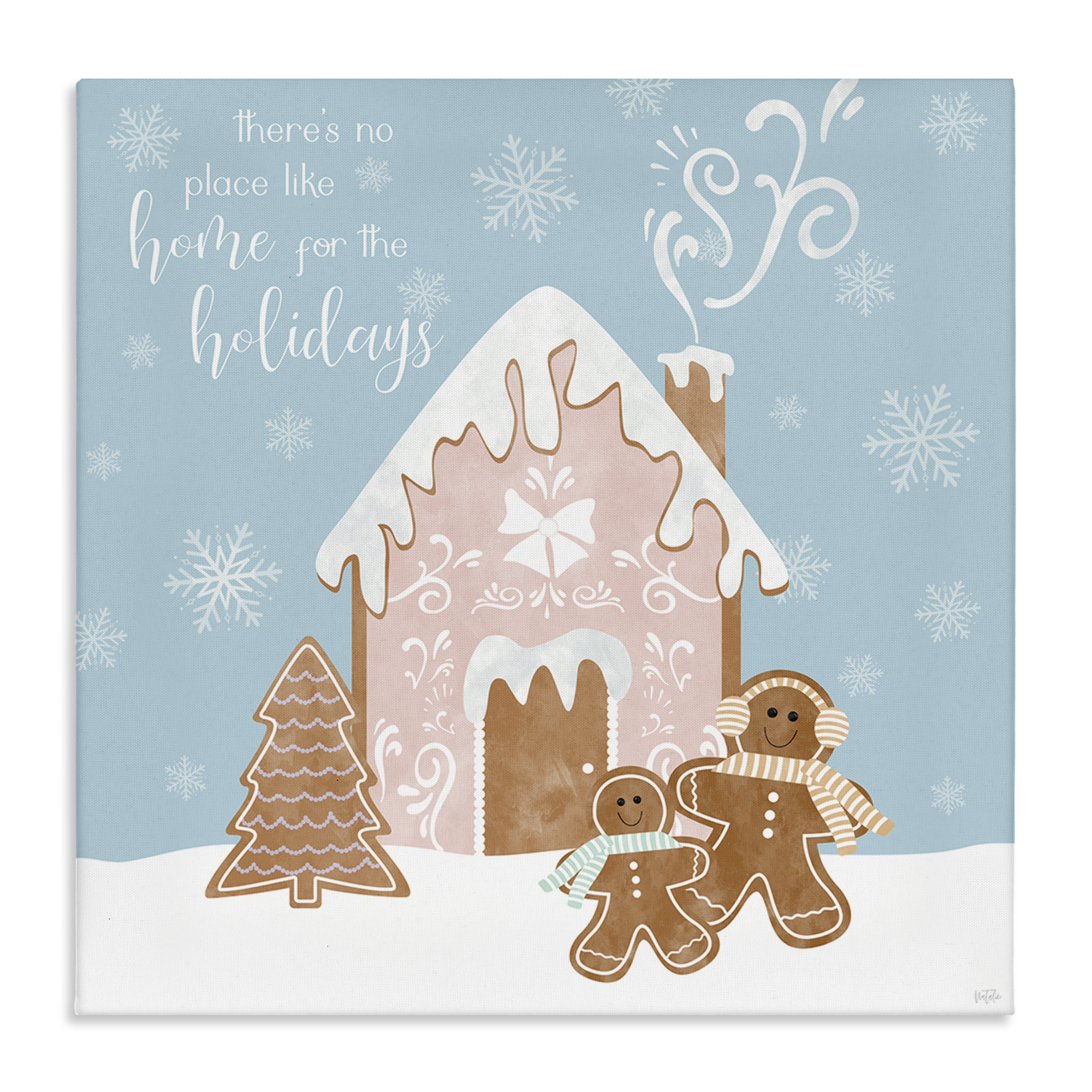 Stupell Industries Holiday Gingerbread Family Holiday Painting Gallery Wrapped Canvas Art Prints Wall Art, 30 x 30