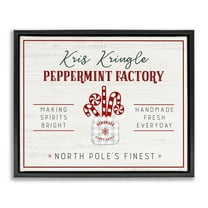 Stupell Industries Holiday Peppermint Factory Holiday Painting Black Floater Framed Canvas Art Prints Wall Art, 21 x 17