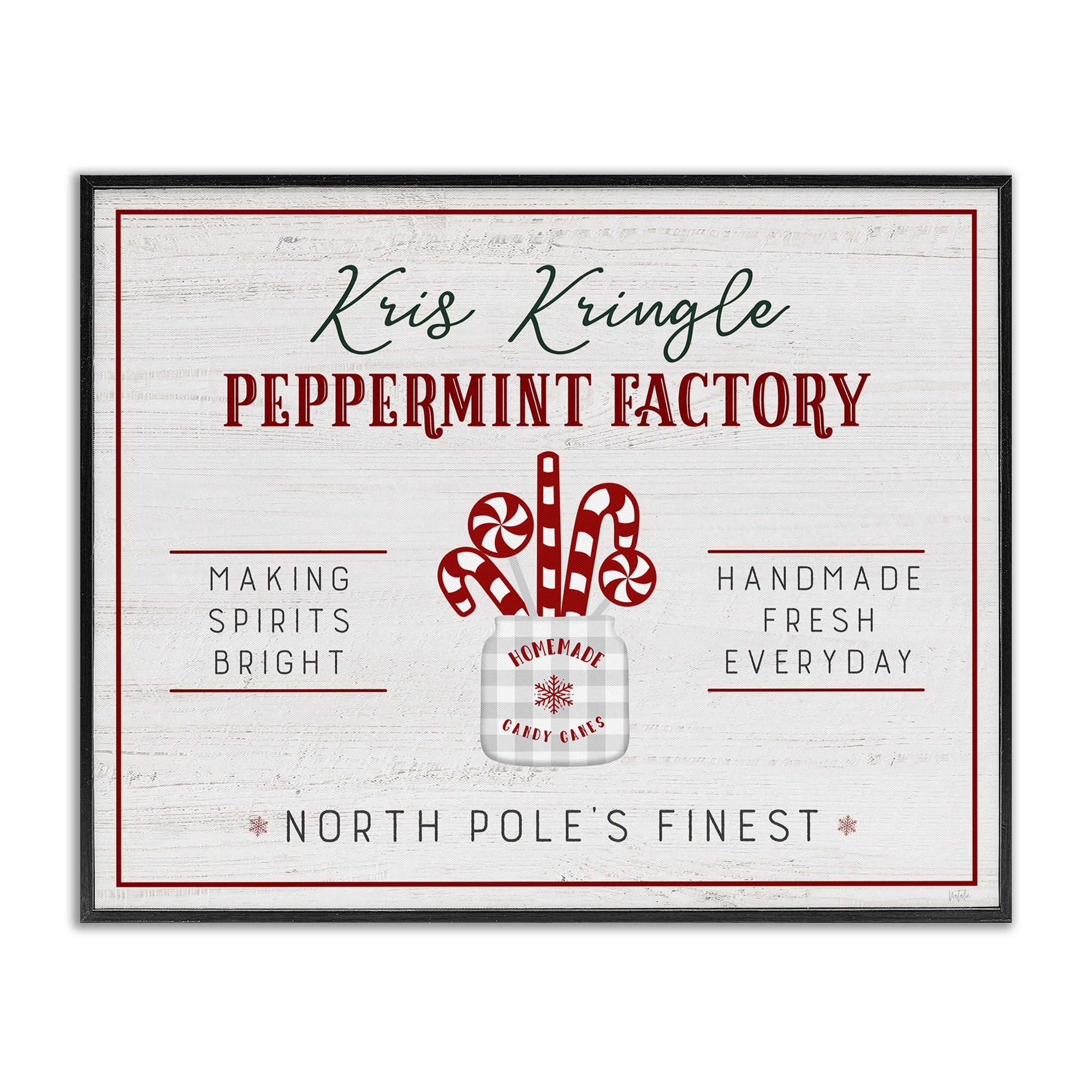 Stupell Industries Holiday Peppermint Factory Holiday Painting Black Framed Art Prints Wall Art, 30 x 24
