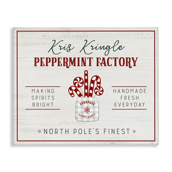 Stupell Industries Holiday Peppermint Factory Holiday Painting Gallery Wrapped Canvas Art Prints Wall Art, 20 x 16