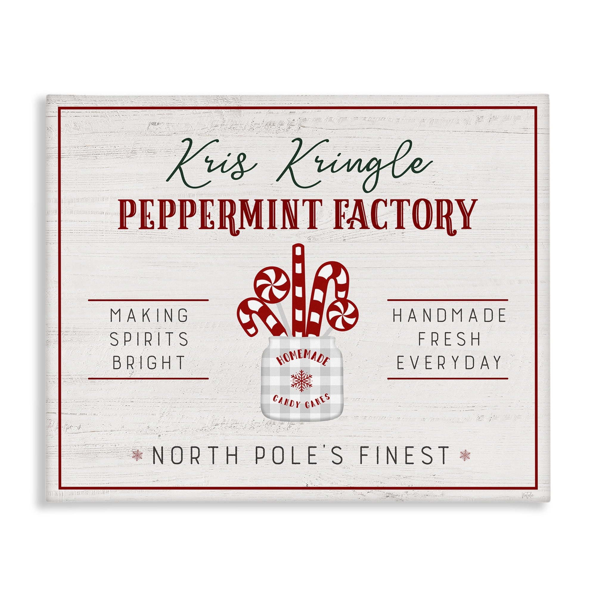 Stupell Industries Holiday Peppermint Factory Holiday Painting Gallery Wrapped Canvas Art Prints Wall Art, 48 x 36