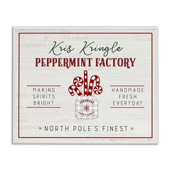 Stupell Industries Holiday Peppermint Factory Holiday Painting White Framed Art Prints Wall Art, 14 x 11