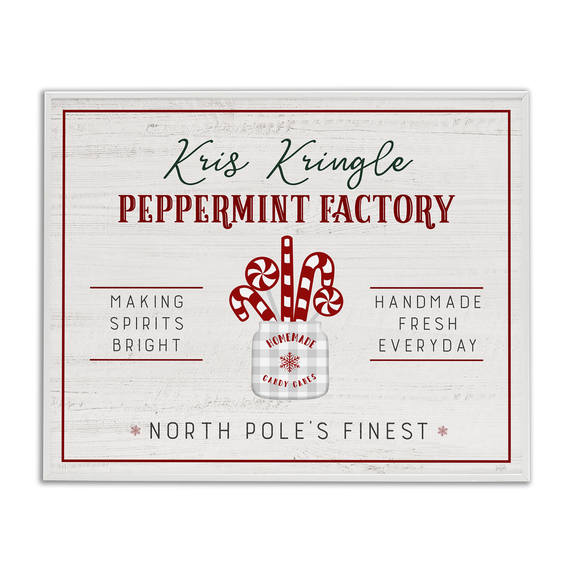Stupell Industries Holiday Peppermint Factory Holiday Painting White Framed Art Prints Wall Art, 20 x 16