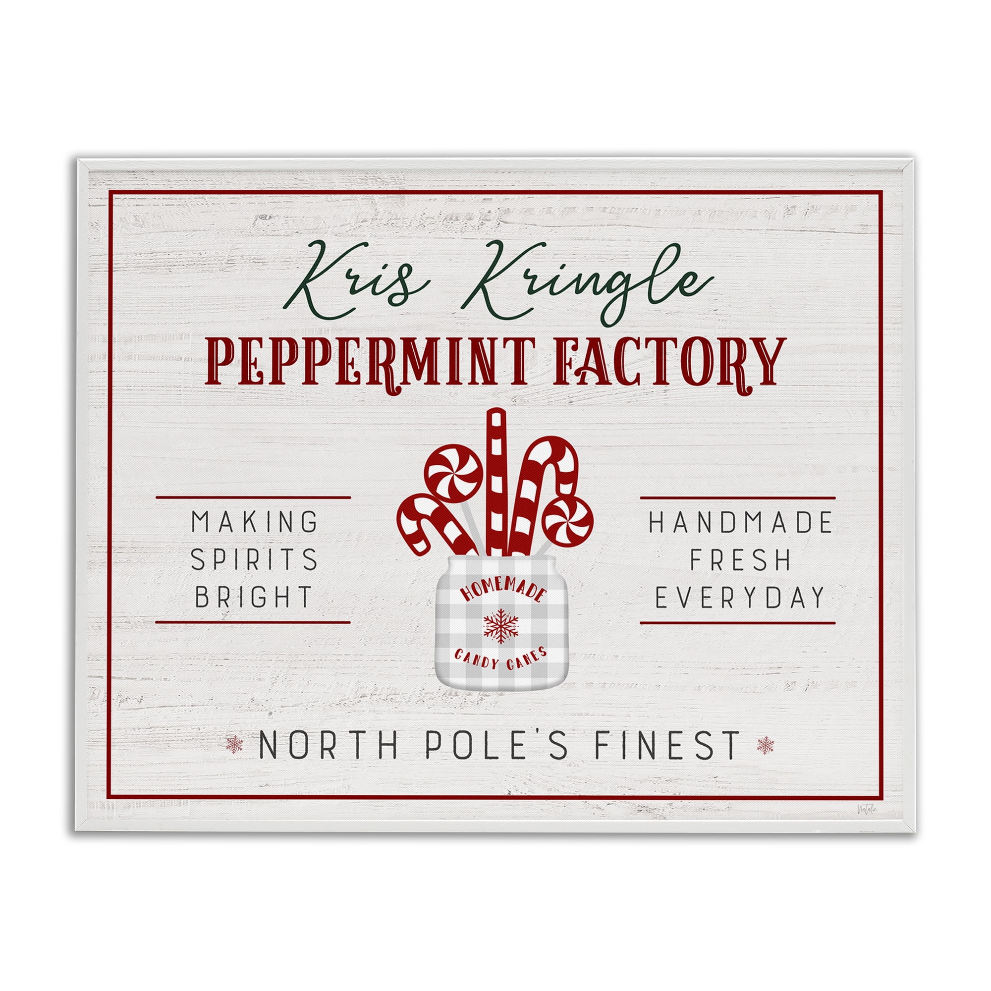 Stupell Industries Holiday Peppermint Factory Holiday Painting White Framed Art Prints Wall Art, 30 x 24