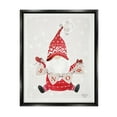 thumbnail image 1 of Stupell Industries Holiday Snow Banner Patterned Red Garden Gnome Graphic Art Jet Black Floating Framed Canvas Print Wall Art, Design by Heatherlee Chan, 1 of 5