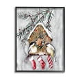 thumbnail image 1 of Stupell Industries Holiday Stockings Birdhouse Perched Graphic Art Black Framed Art Print Wall Art, Design by Stella Chang, 1 of 7