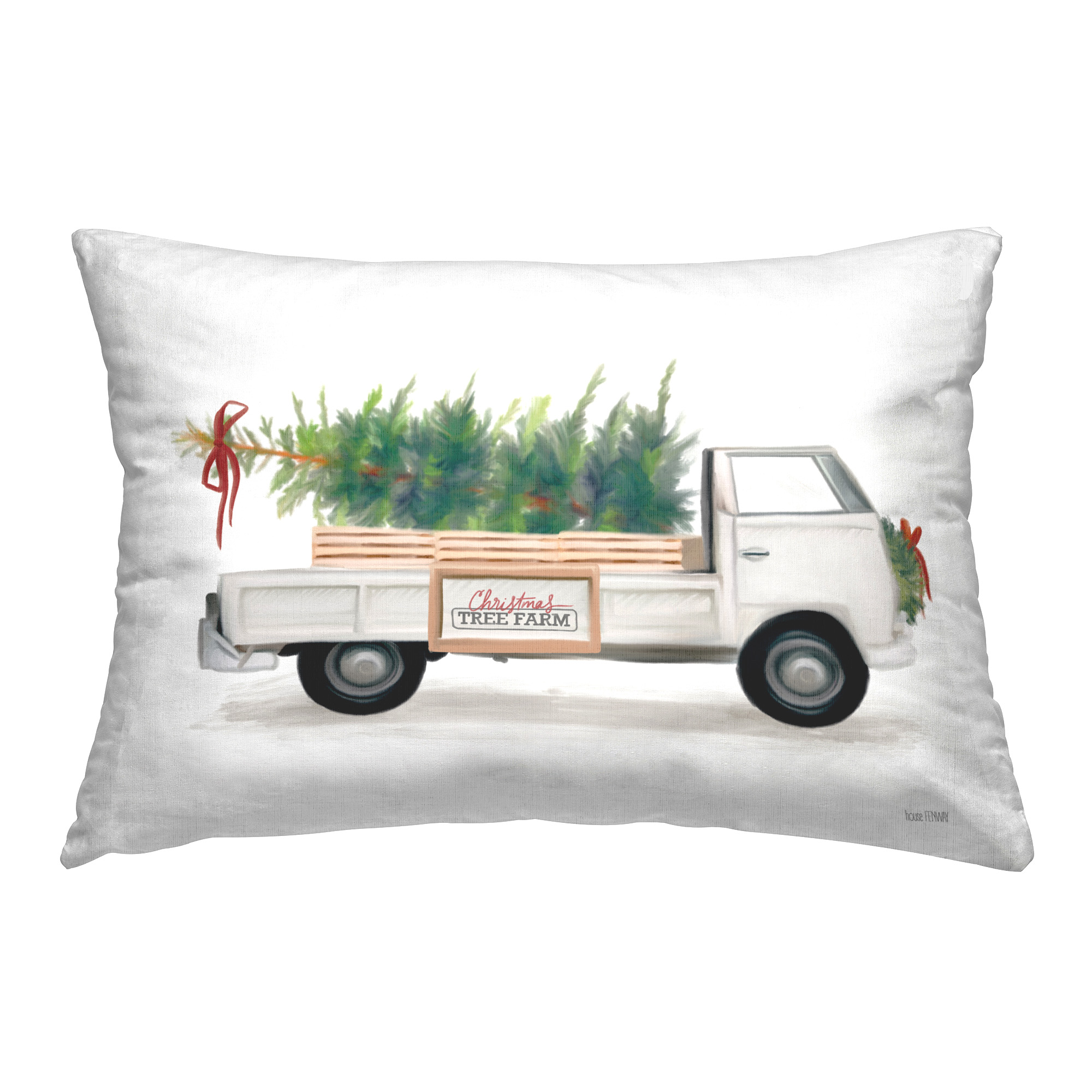 Stupell Industries Holiday Tree Truck Decorative Printed Throw Pillow Design by House Fenway