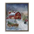 thumbnail image 1 of Stupell Industries Holiday Wagon & Barn Holiday Painting Brown Floater Framed Canvas Art Prints Wall Art, 25 x 31, 1 of 10
