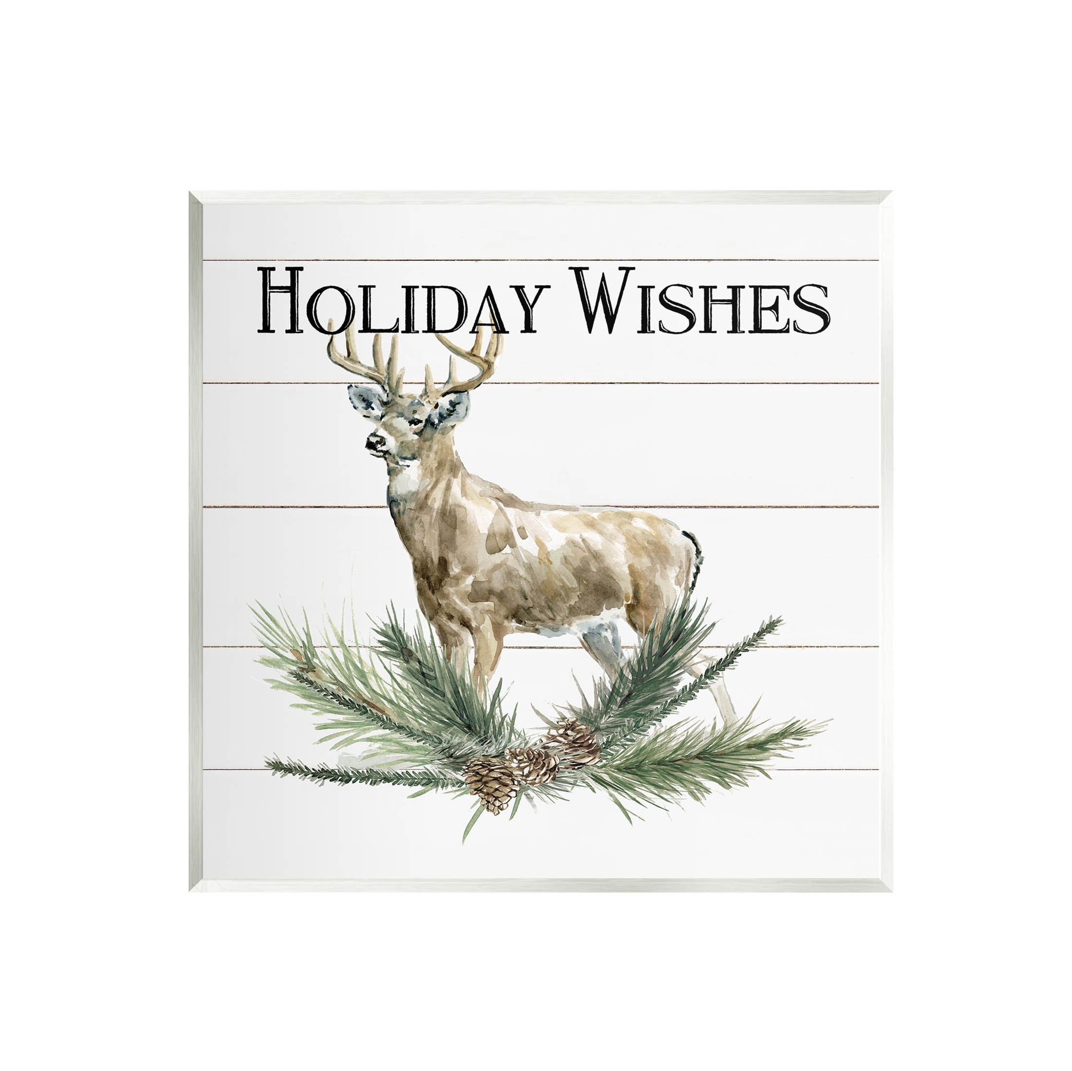 Stupell Industries Holiday Wishes Seasonal Deer Graphic Art Unframed Art Print Wall Art, Design by Carol Robinson