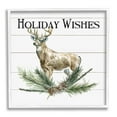 thumbnail image 1 of Stupell Industries Holiday Wishes Seasonal Deer Graphic Art White Framed Art Print Wall Art, Design by Carol Robinson, 1 of 7