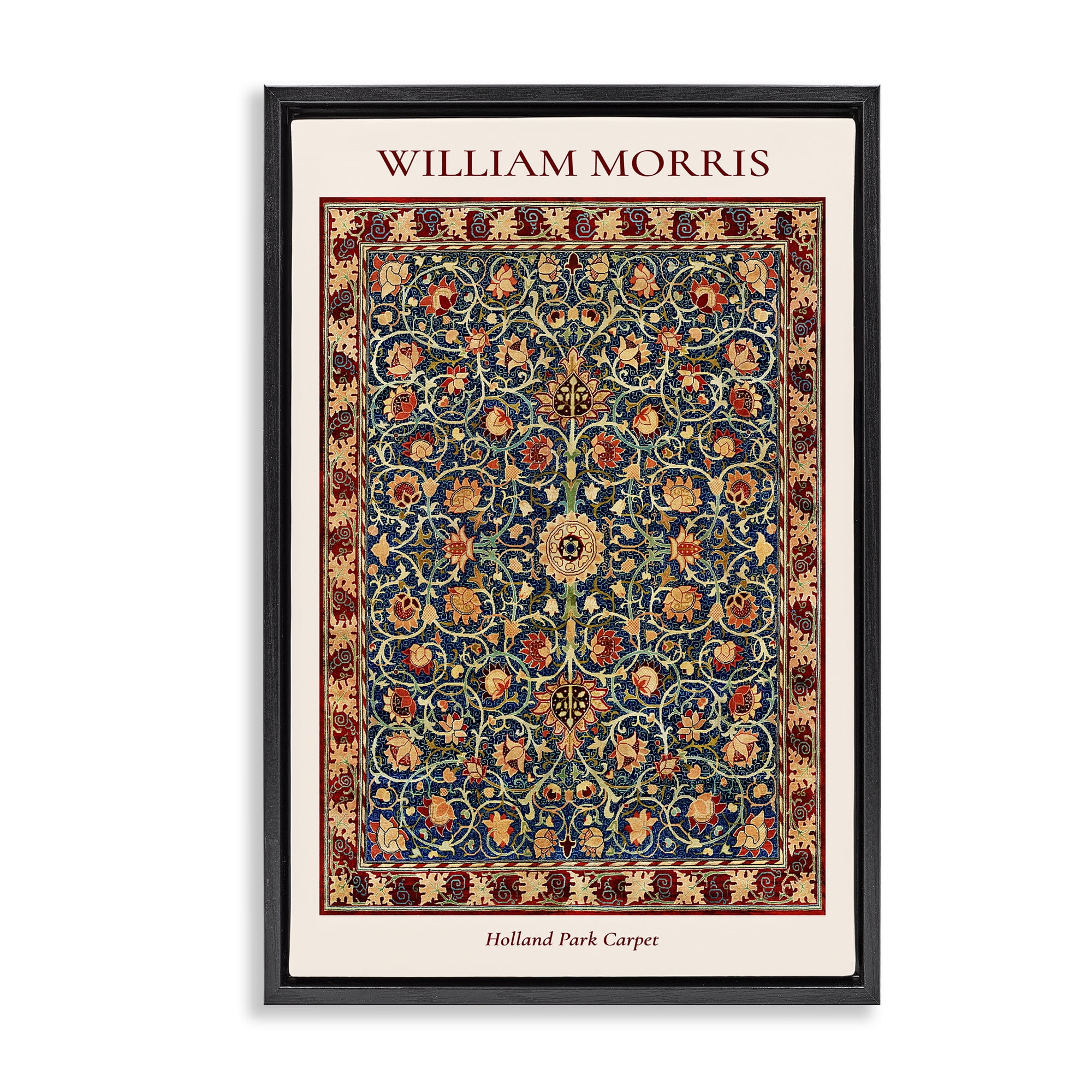 Stupell Industries Holland Park William Morris Design Black Framed Floater Canvas Wall Art, design by Vintage Hustle