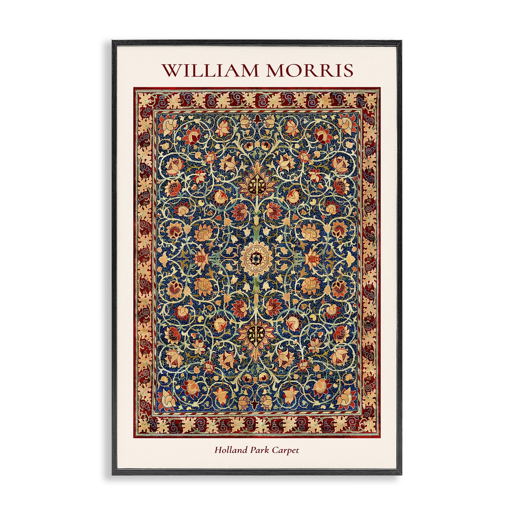 Stupell Industries Holland Park William Morris Design Black Framed Giclee Art, design by Vintage Hustle