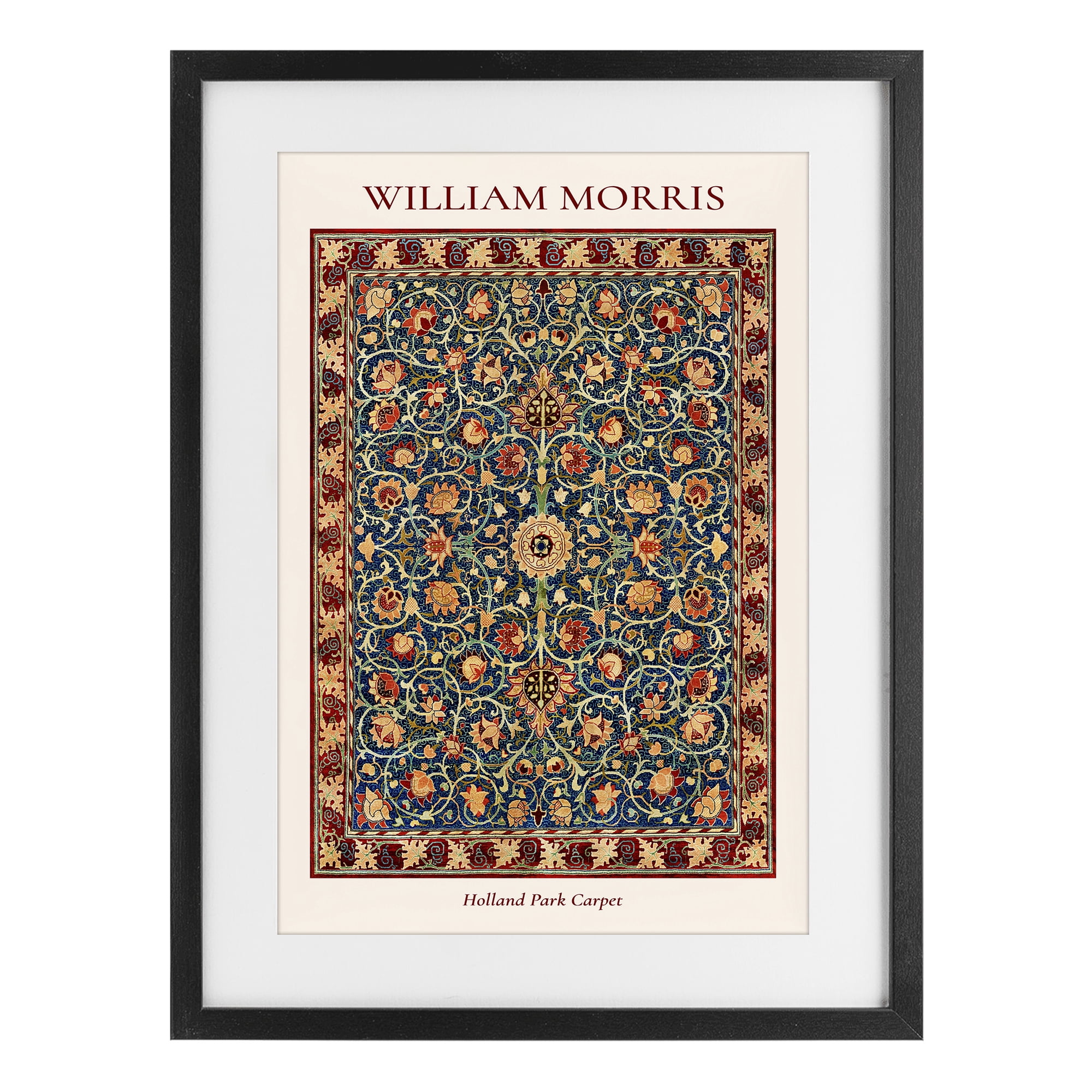 Stupell Industries Holland Park William Morris Design Black Framed Print Under Glass, design by Vintage Hustle