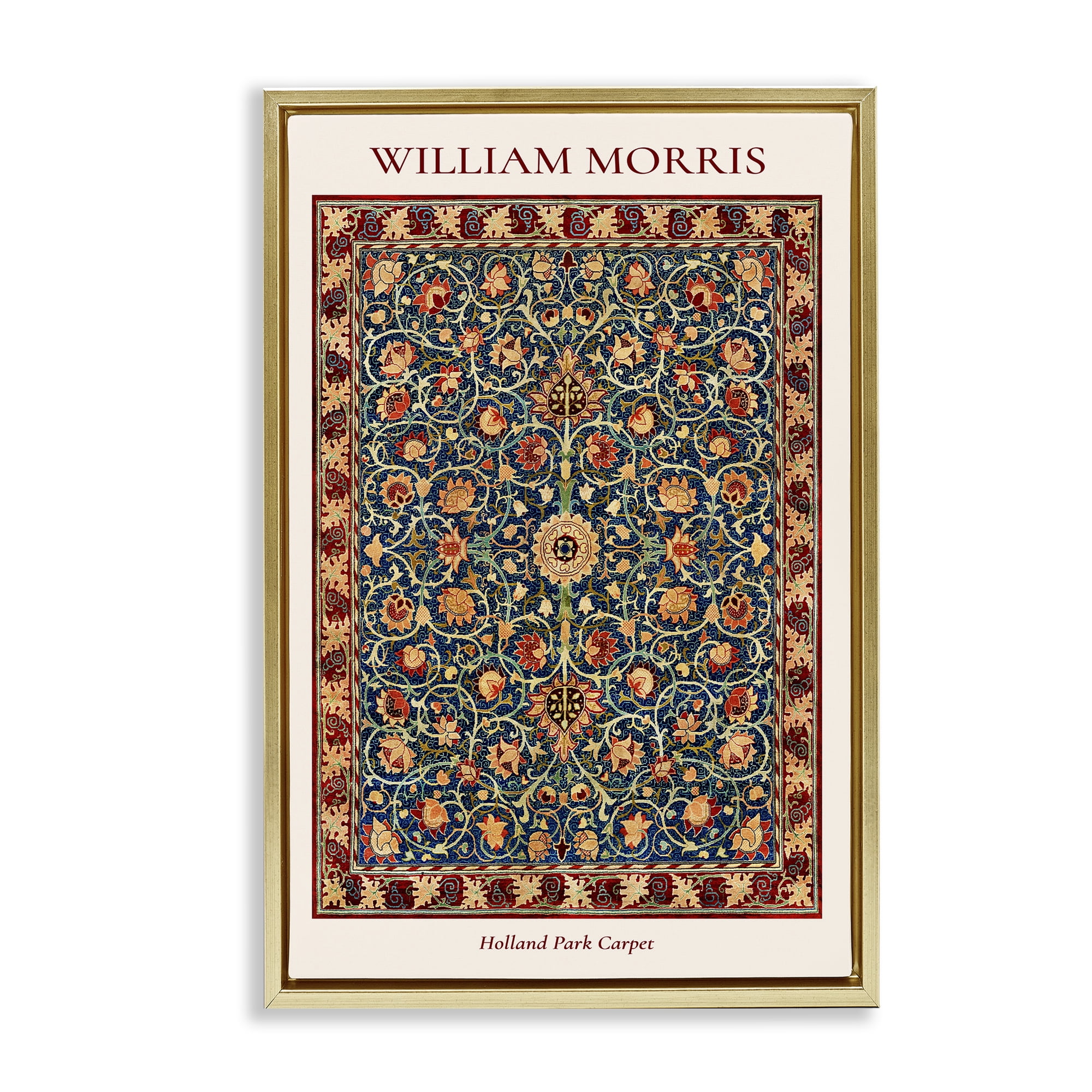 Stupell Industries Holland Park William Morris Design Gold Framed Floater Canvas Wall Art, design by Vintage Hustle