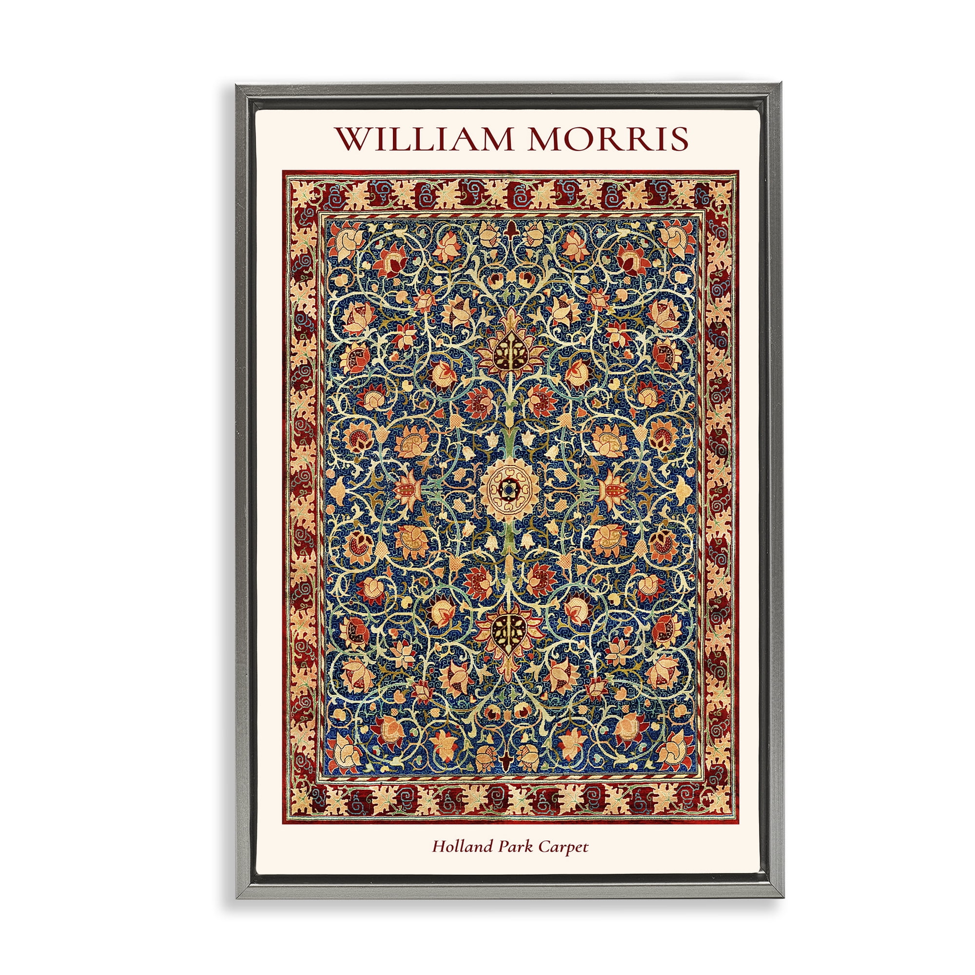 Stupell Industries Holland Park William Morris Design Gray Framed Floater Canvas Wall Art, design by Vintage Hustle