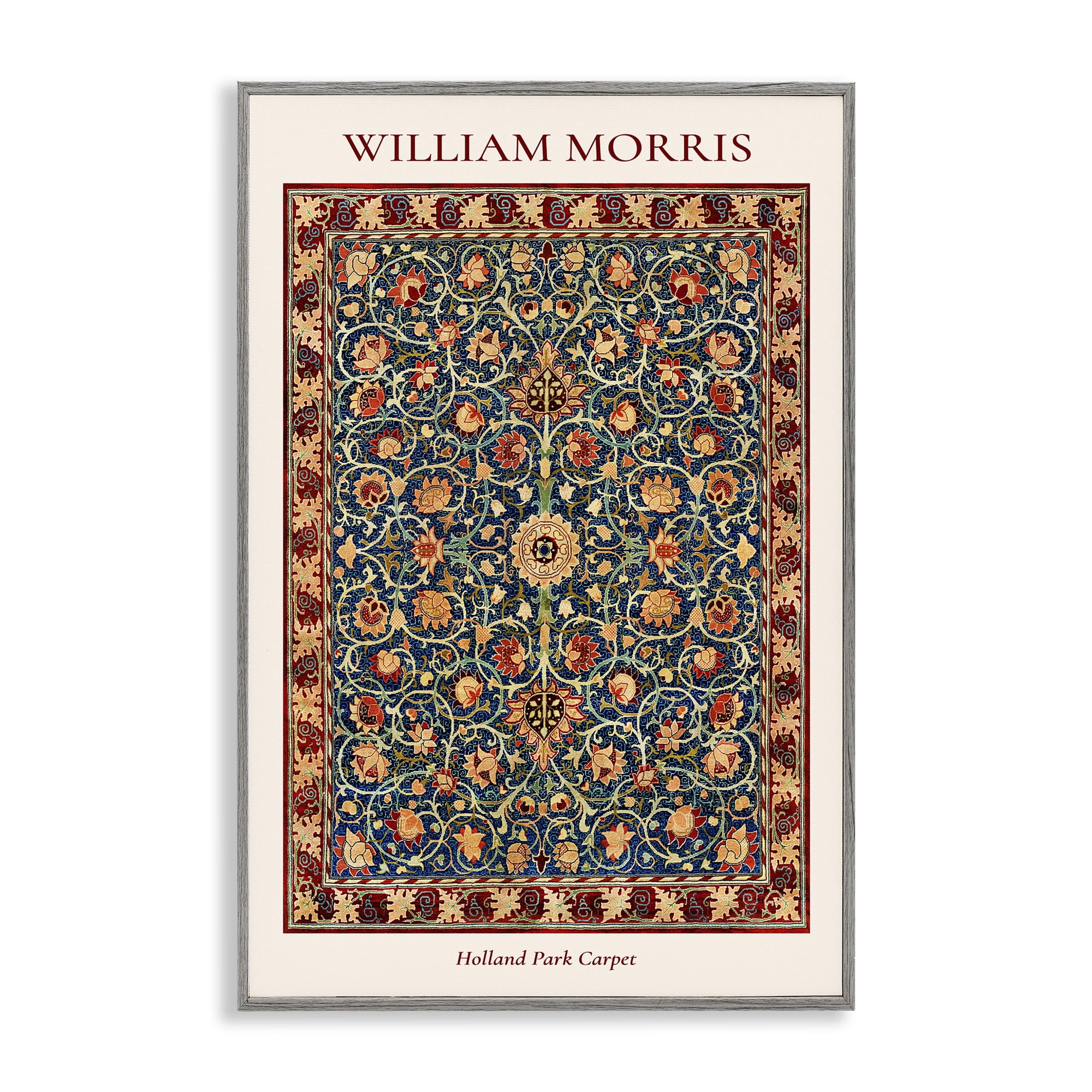 Stupell Industries Holland Park William Morris Design Gray Framed Giclee Art, design by Vintage Hustle