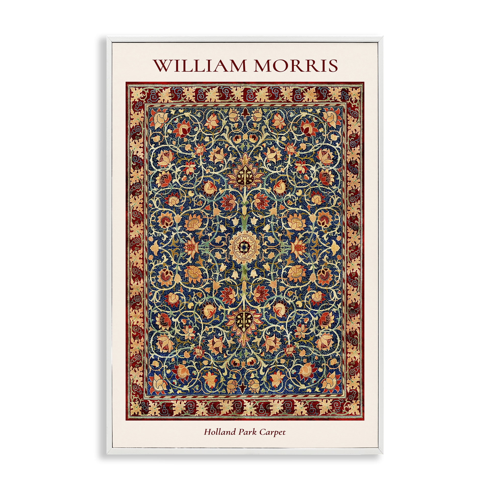Stupell Industries Holland Park William Morris Design White Framed Giclee Art, design by Vintage Hustle