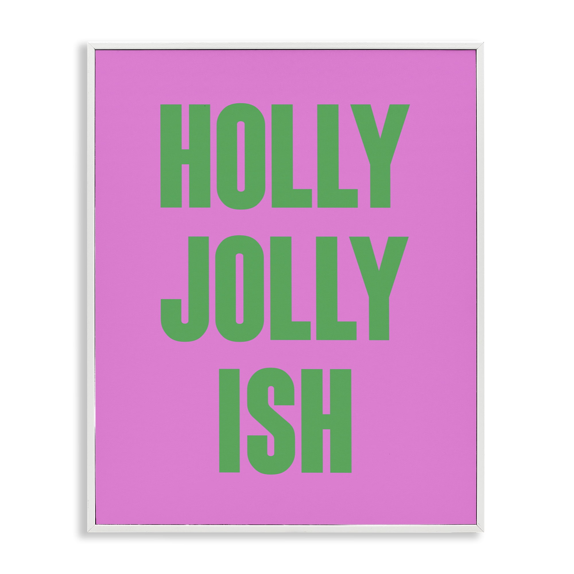 Stupell Industries Holly Jolly Ish Humor Holiday Painting White Framed Art Print Wall Art, 16 x 20