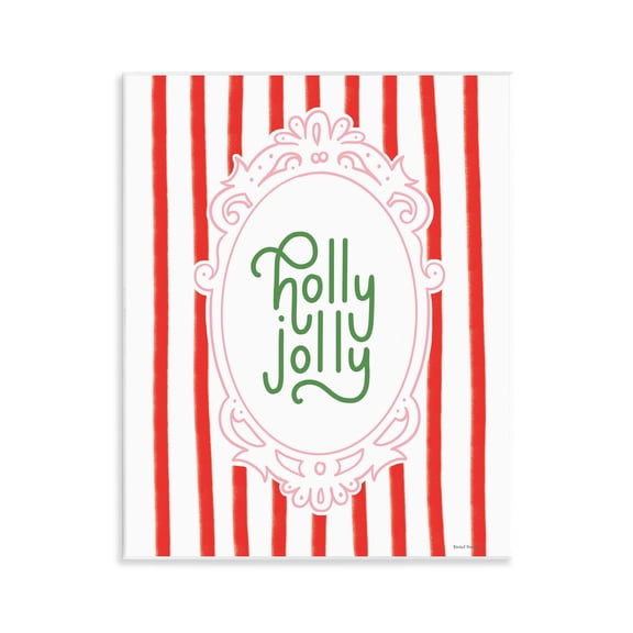 Holly Jolly Ornate Border Wall Plaque Art, 11 x 14, Made In USA