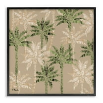 Stupell Industries Hollywood Palms Pattern Black Framed Giclee Art design by Paul Brent, 12 x 12