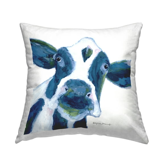 Stupell Industries Holy Cow Farm Animal Portrait Printed Throw Pillow Design by Stephanie Workman Marrott