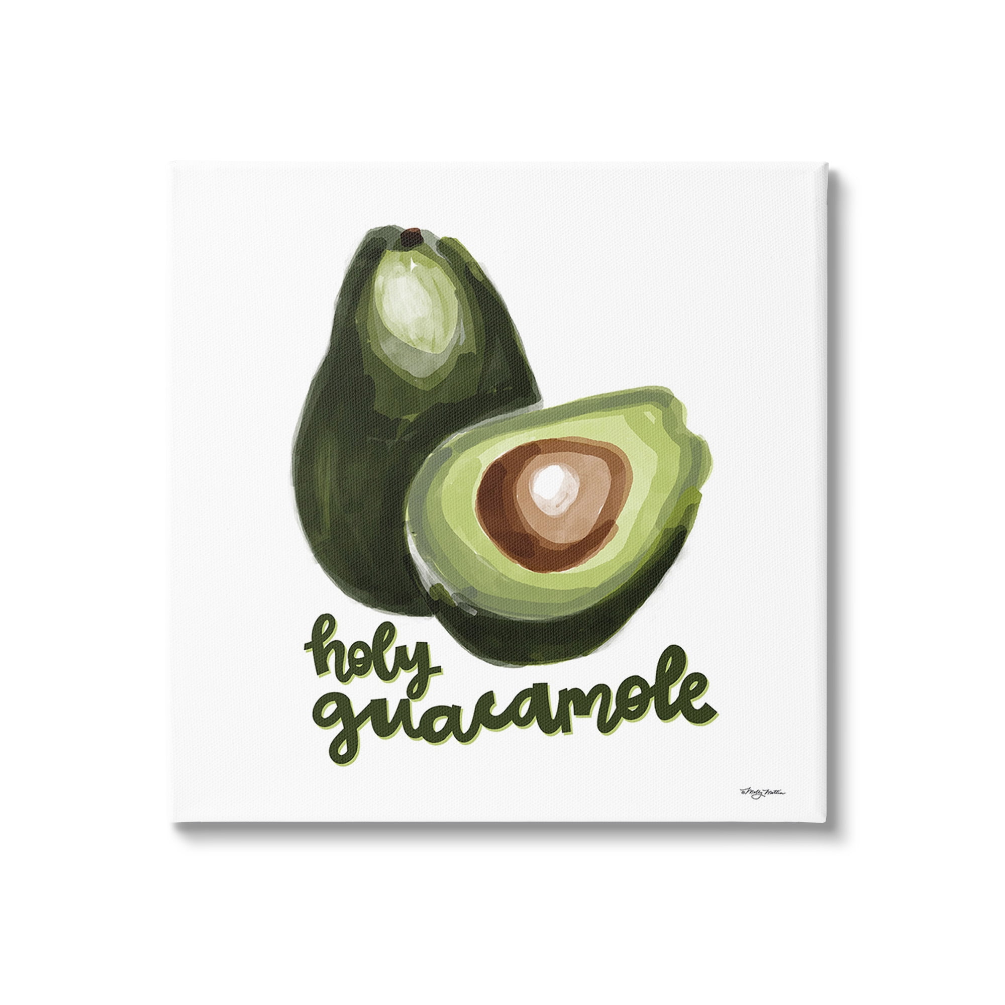 Stupell Industries Holy Guacamole Avocado Food & Beverage Painting Gallery Wrapped Canvas Art Print Wall Art, 30 x 30
