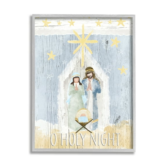 Stupell Industries Holy Night Holiday Nativity Stable Yellow Stars, 24 x 30, Design by Andi Metz