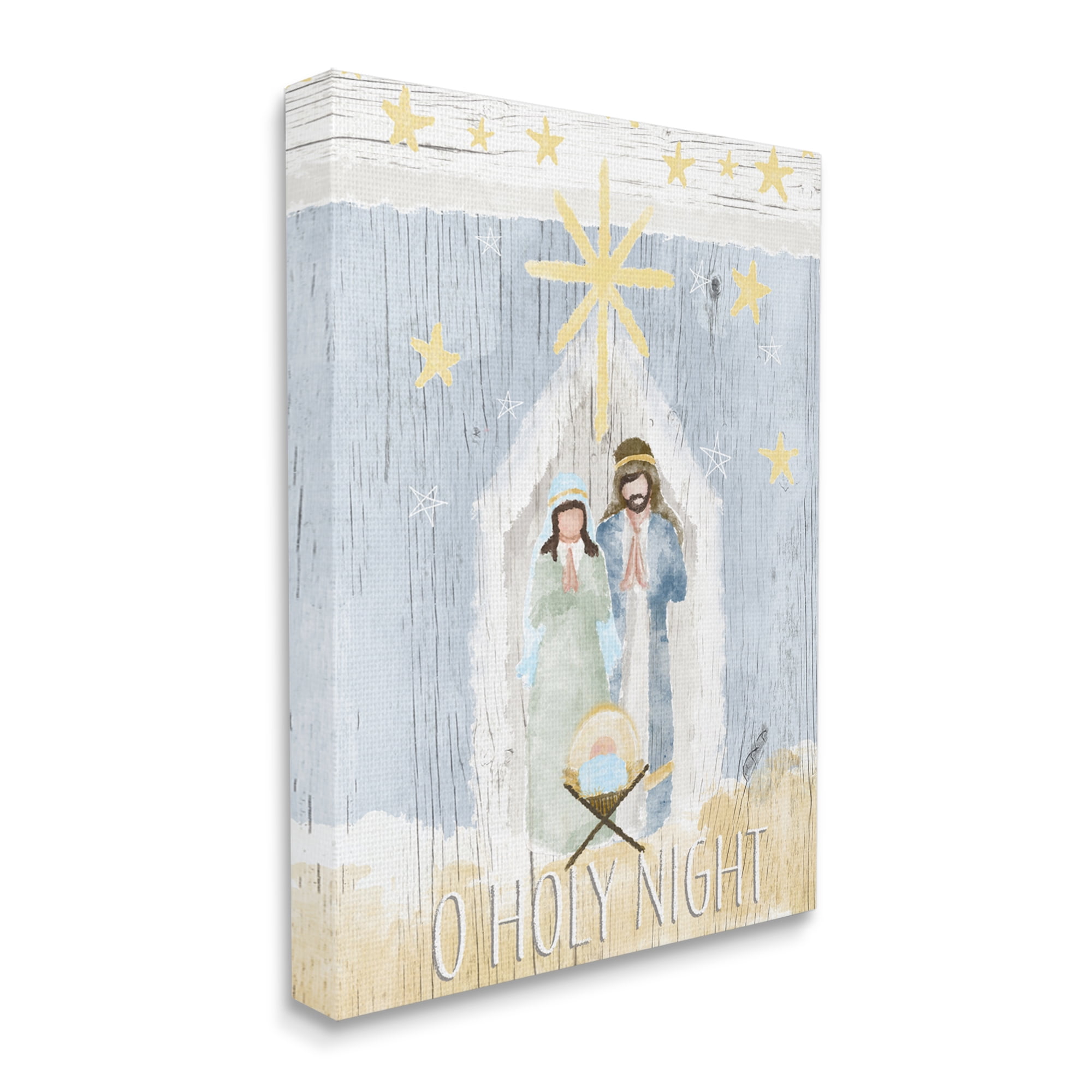 Stupell Industries Holy Night Holiday Nativity Stable Yellow Stars, 36 x 48, Design by Andi Metz