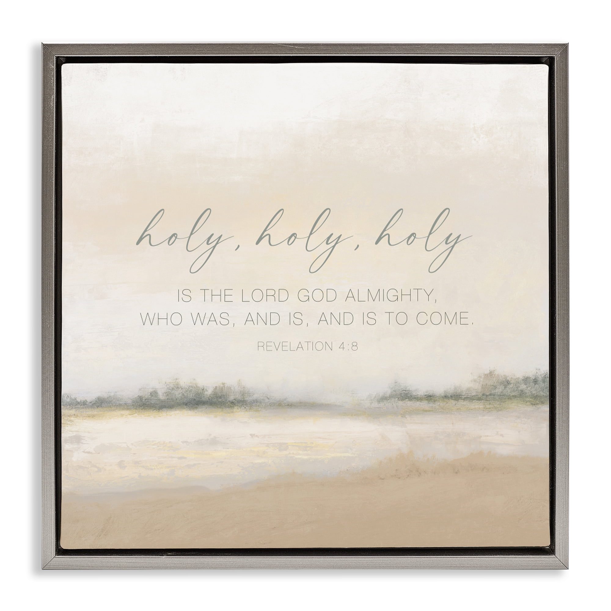 Stupell Industries Holy Revelation Proverb Gray Framed Floater Canvas Wall Art, design by John Spaeth