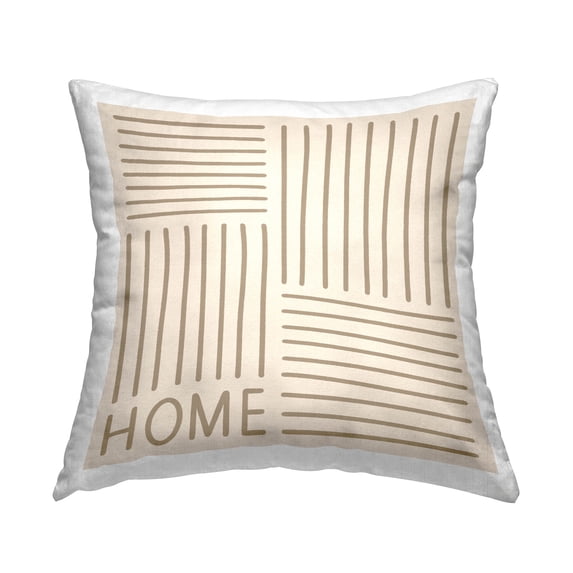 Stupell Industries Home Alternating Beige Stripes Printed Throw Pillow Design by Jalynn Heerdt