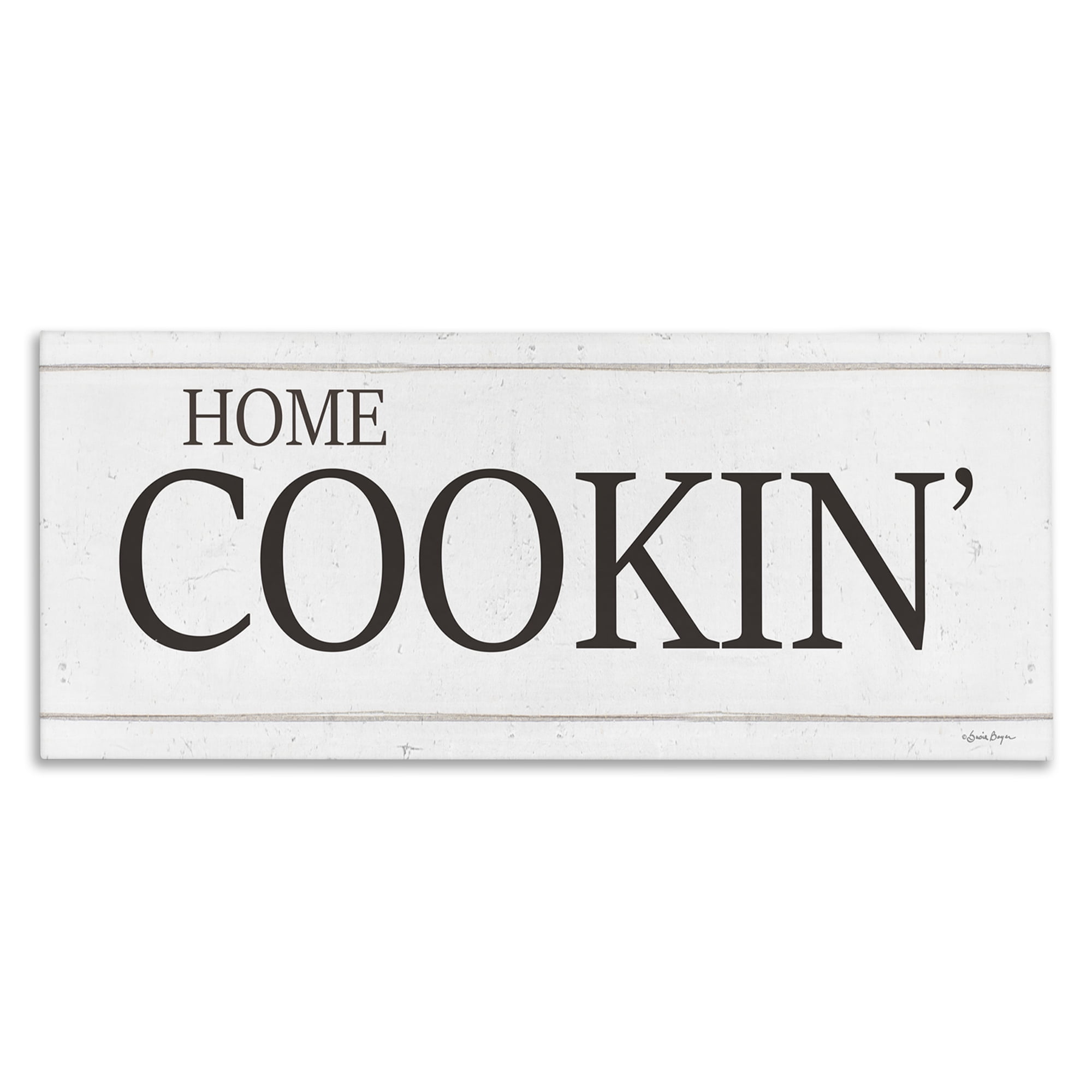 Stupell Industries Home Cookin' Phrase Food & Beverage Painting Gallery Wrapped Canvas Art Print Wall Art, 40 x 17