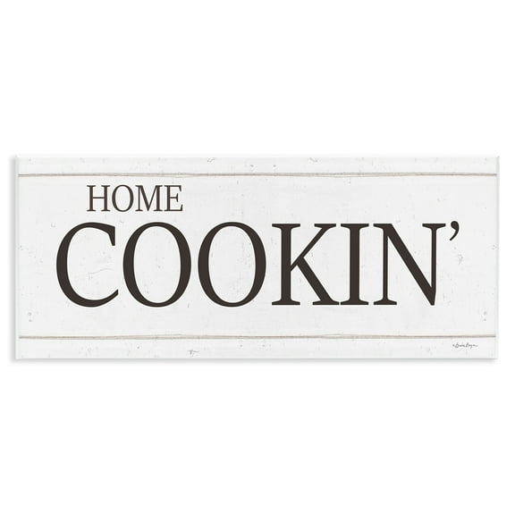 Stupell Industries Home Cookin' Phrase Food & Beverage Painting Unframed Art Print Wall Art, 17 x 7