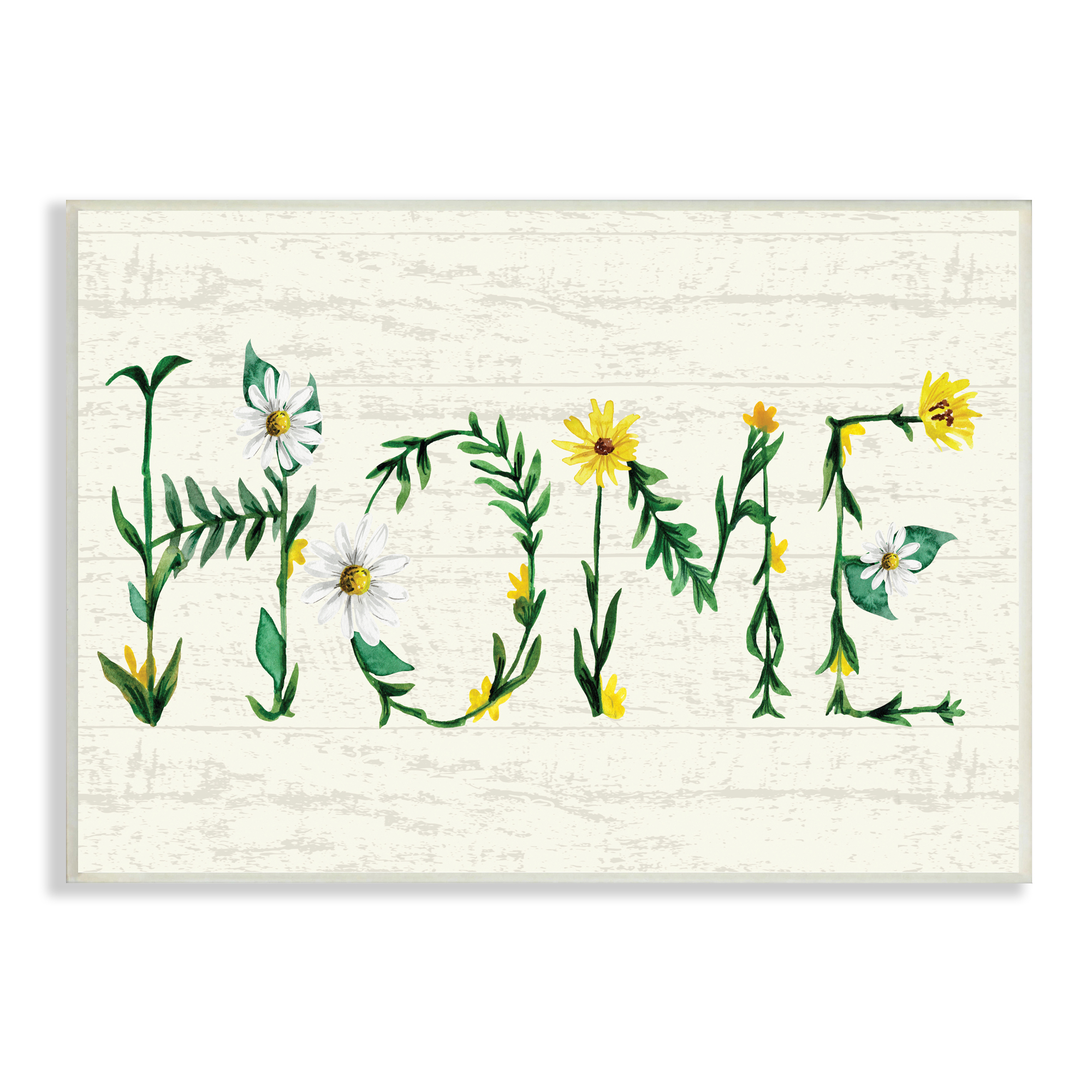 Stupell Industries Home Country Greeting Blissful Daisy Floral Typography, 13 x 19, Designed by Kate Eldridge