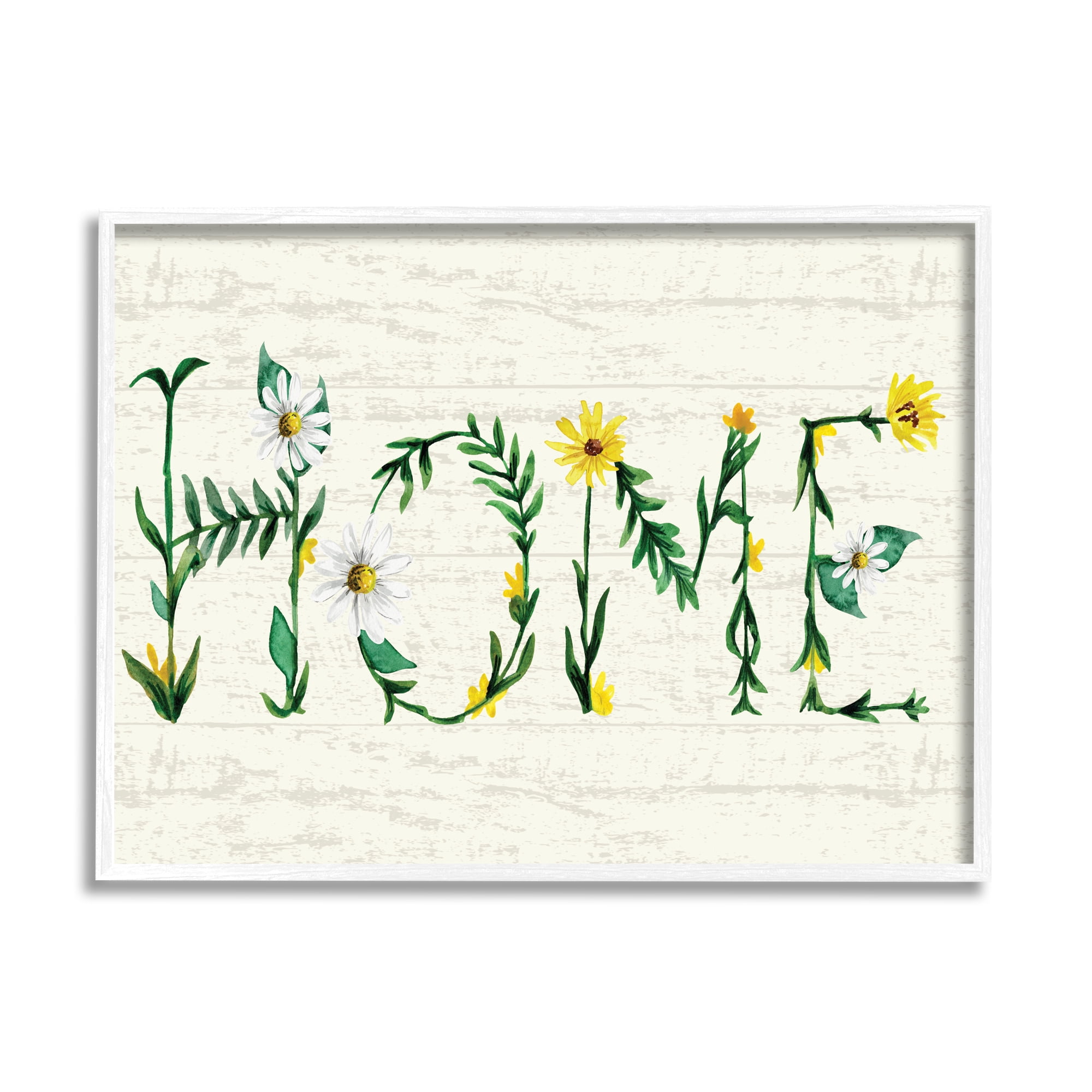 Stupell Industries Home Country Greeting Blissful Daisy Floral Typography, 24 x 30, Designed by Kate Eldridge