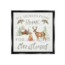Stupell Industries Home For Christmas Phrase Holiday Painting Black Floater Framed Canvas Art Print Wall Art, 18 x 18
