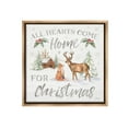 thumbnail image 1 of Stupell Industries Home For Christmas Phrase Holiday Painting Brown Floater Framed Canvas Art Print Wall Art, 25 x 25, 1 of 10
