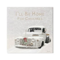 Stupell Industries Home For Christmas Phrase Holiday Painting Gallery Wrapped Canvas Print Wall Art, 17 x 17