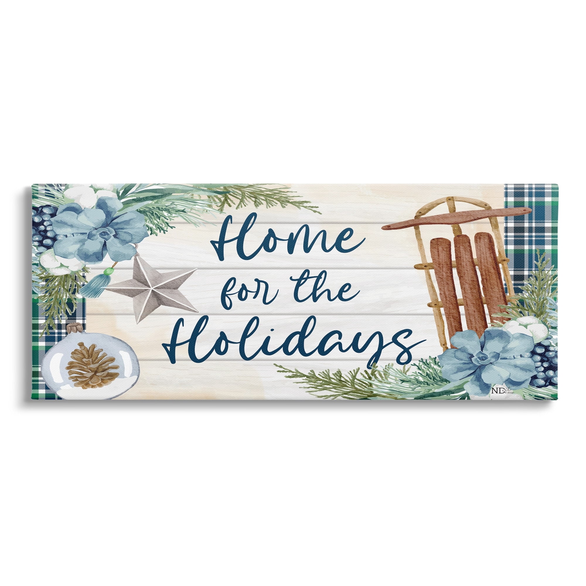 Stupell Industries Home For The Holidays Tartan Holiday Painting Gallery Wrapped Canvas Print Wall Art