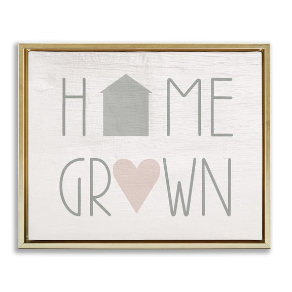 Stupell Industries Home Grown Country Words Quotes and Sayings Painting Gold Floater Framed Canvas Art Print Wall Art, 21 x 17