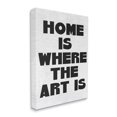 thumbnail image 1 of Stupell Industries Home Is Where Art Is Phrase Minimal Black White Canvas Wall Art by Daphne Polselli, 1 of 6